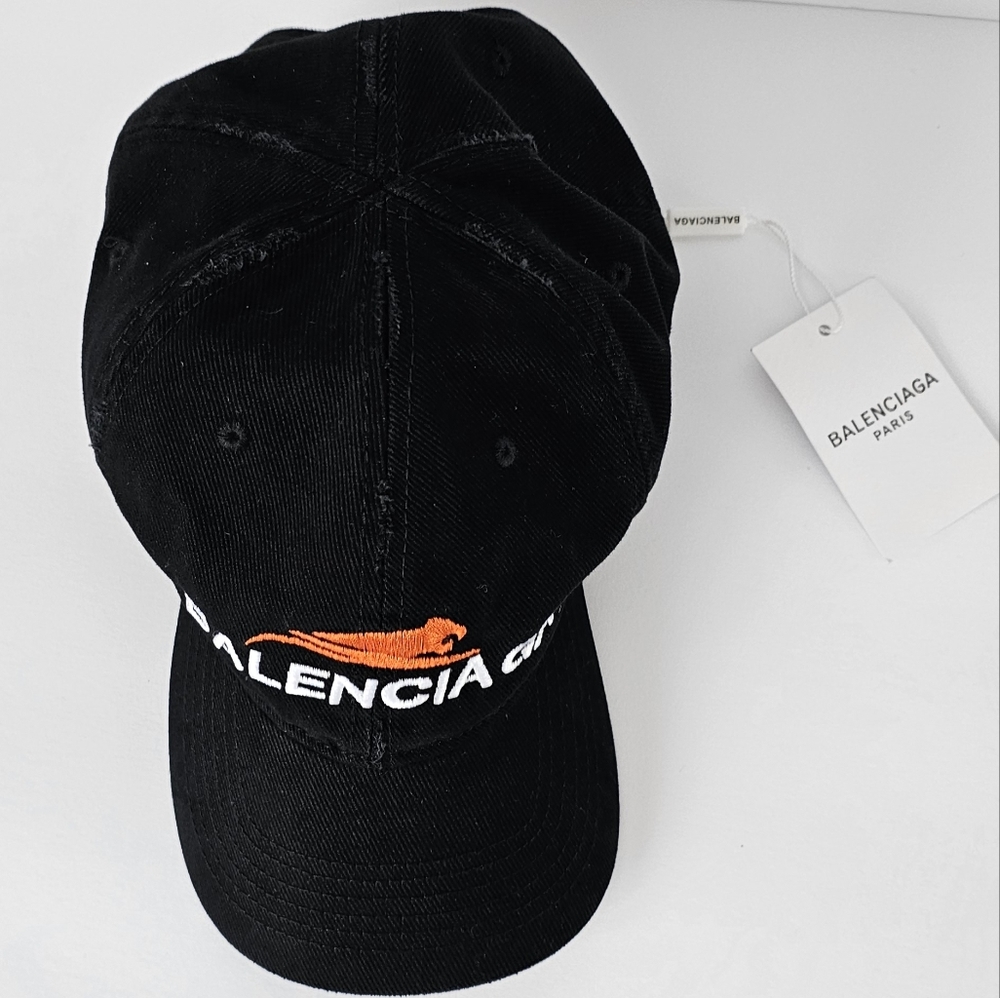 Black and Orange graphic fitted baseball Cap - Picture 7 of 11